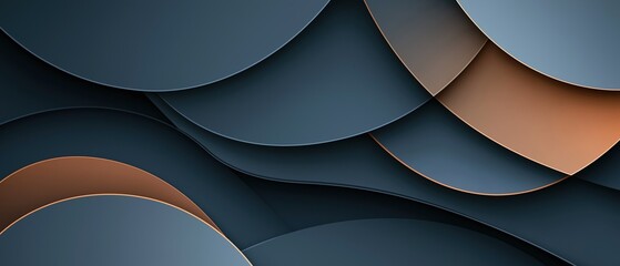 Abstract background with a dark blue color scheme. it has multiple overlapping circles of different sizes and shapes, creating a wave-like pattern.