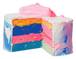 Wall Mural - PNG Unicorn cake dessert icing paper.