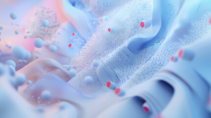 Poster - Futuristic digital circuit design with abstract shapes and soft colors, creating dynamic and immersive visual experience