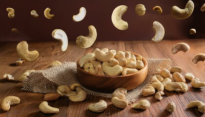 Wall Mural - wonderful presentation and table culture of natural cashew nuts