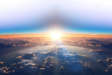 Wall Mural - png the sun rising over the earth sunlight horizon space.