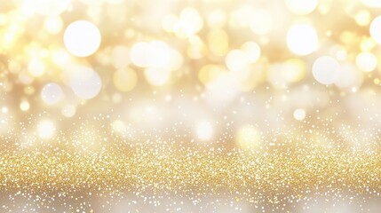 Wall Mural - Golden glittering bokeh background featuring shimmering sparkles and defocused circles ideal for festive designs and elegant presentations
