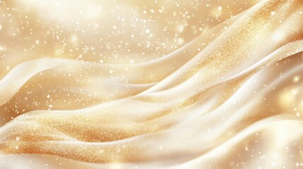 Wall Mural - Golden glittering bokeh background featuring shimmering sparkles and defocused circles ideal for festive designs and elegant presentations

