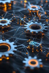 Poster - Gears and Networks: Digital Technology Concept
