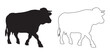 © Naseem - Strong Cow Silhouette - Bold Cow Representation - Cow Vector - Cow Illustration - Cow Vector - Cow Outline Vector - Cow Icon
