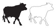 © Naseem - Unique Cow Silhouette - Strong Cow Icon for Graphics - Cow Vector - Cow Illustration - Cow Vector - Cow Outline Vector - Cow Icon