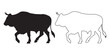 © Naseem - Cow Silhouette - Sharp Cow Graphic for Merchandise - Cow Vector - Cow Illustration - Cow Vector - Cow Outline Vector