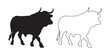© Naseem - Minimalist Cow Silhouette - High-Quality Cow Clipart - Cow Vector - Cow Illustration - Cow Vector - Cow Outline Vector