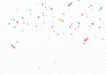 Wall Mural - colorful confetti celebrations design isolated on transparent background
