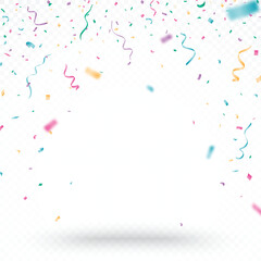 Wall Mural - colorful confetti celebrations design isolated on transparent background