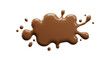 © EZPS - Cartoon drop and splatter. brown stain of paint and ink with splashes. 3d render
