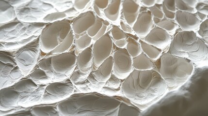Poster - Close-Up View of Intricate White Organic Texture and Patterns
