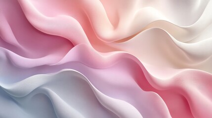 Wall Mural - Colorful soft fabric wave like shapes creating gentle background art