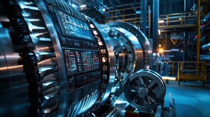 Poster - Detailed Industrial Control Panel in a Modern Manufacturing Facility
