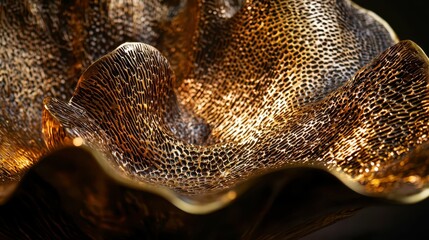 Poster - Metallic Sculpture with Intricate Texture and Flowing Design