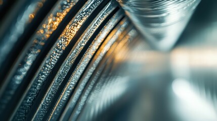 Poster - Close-Up Detail of Metallic Surface with Light Reflection and Texture