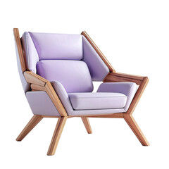 isolated modern lavender colour armchair