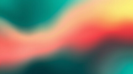 Poster - Chromatic reverie, An abstract gradient of teal, gold, red and green hues