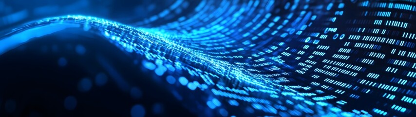 Leinwandbilder - Abstract data flow and digital network visualization in futuristic style  Dynamic light patterns and energy waves representing the interconnected nature of intelligence and the digital world