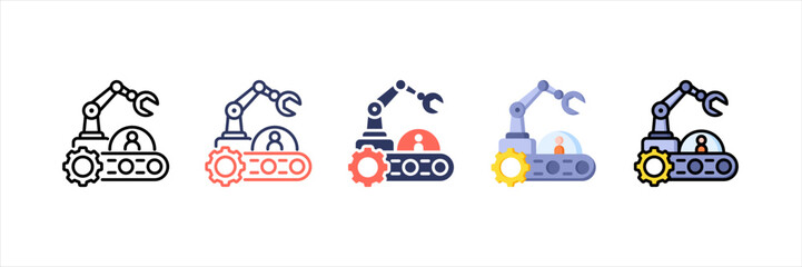 Poster - Robotic Arm Multistyle Icon Set