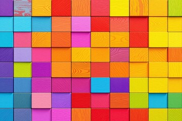 Poster - Colorful abstract wooden blocks background.