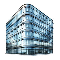 Aufkleber - Modern office building with glass facade and sleek design, showcasing contemporary architecture and urban style