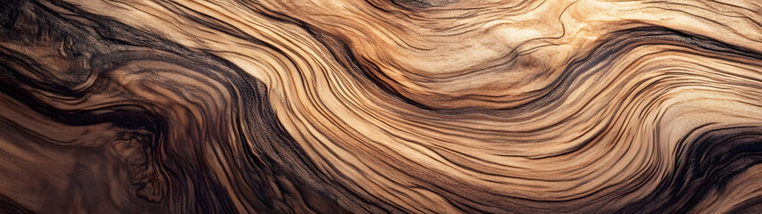 Poster - Captivating abstract wooden texture with swirling grain patterns and organic wavy lines