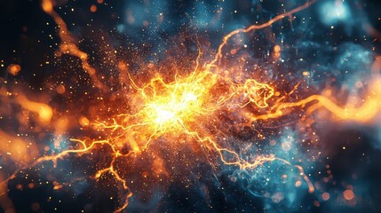Poster - Abstract Energetic Burst of Light with Stunning Colorful Effects