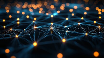 Poster - Abstract Network Background with Glowing Connections and Dots