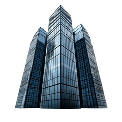 Aufkleber - Modern skyscraper with glass facade and geometric design, showcasing urban architecture and contemporary style