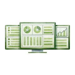 Poster - sustainability report concept, Data analysis dashboard with graphs and charts for insights