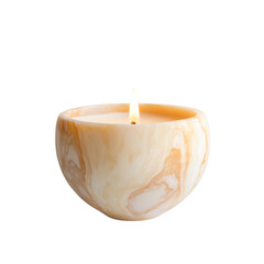 Aufkleber - Elegant marble candle with warm flame, perfect for creating cozy atmosphere. Ideal for home decor, relaxation, or gifting
