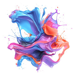 Poster - A Symphony of Colors: A dynamic explosion of vibrant hues, showcasing a stunning display of paint splashes, capturing a moment of artistic expression.