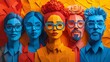 © zuriya - Diverse group of people in paper cut-out style, blending modern art with multicultural representation for a vibrant, engaging visual.