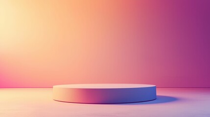 Poster - Modern Minimalist Circular Platform with Colorful Gradient Background