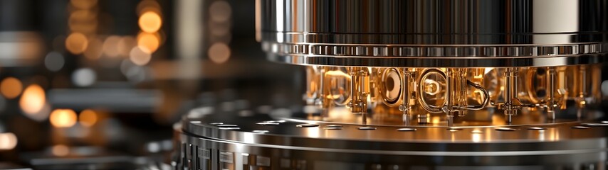Poster - Closeup shot of a complex and intricate mechanical displaying the precision engineering and advanced technology behind high end photography equipment  The image showcases the inner workings gears