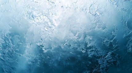 Poster - Enchanting frozen crystalline patterns forming an intricate mesmerizing winter landscape backdrop  Delicate ice crystals and frosty textures create a captivating ethereal and minimalist scene
