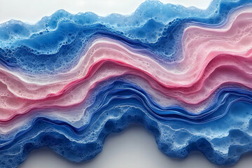 Poster - Abstract Blue and Pink Gradient Wave Background with Modern Art Design Texture