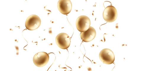 Wall Mural - beautiful banner illustration vector template, 3d golden balloon design background