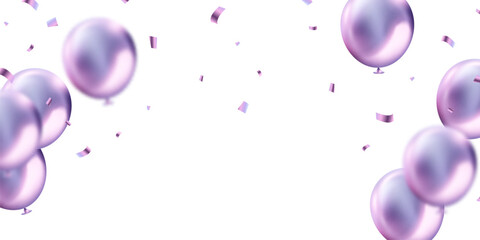 Wall Mural - Banner template vector background design purple 3d balloon beautiful illustration
