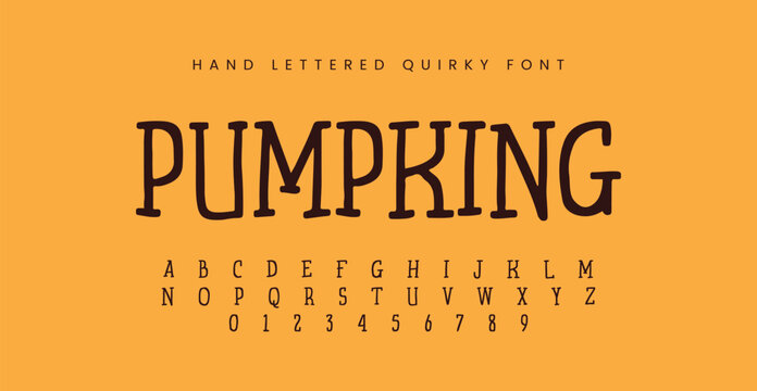 PUMPKING - Halloween Hand lettered Quirky Font