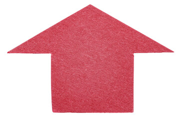 Aufkleber - Red isolated cut out paper cardboard arrow direction sign pointing up with texture and rough edges png transparent background design element