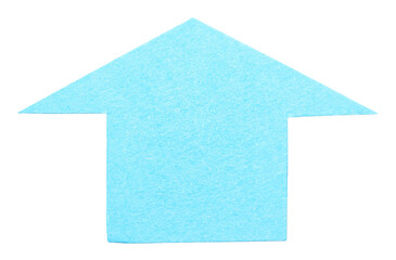 Aufkleber - Light blue isolated cut out paper cardboard arrow direction sign pointing up with texture and rough edges png transparent background design element