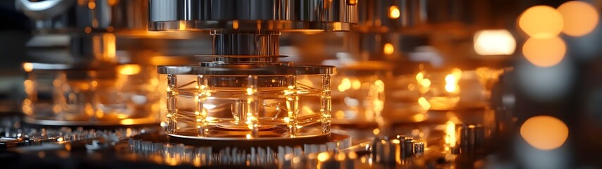 Leinwandbilder - Detailed view of advanced metalworking machinery and automated equipment operating in a modern industrial factory workshop setting  Precision engineering mechanics