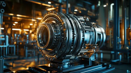 Poster - Industrial Engine Component with Complex Mechanical Design