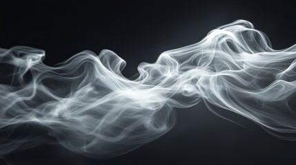 Wall Mural - White Wisps of Smoke Against a Dark Monochrome Background