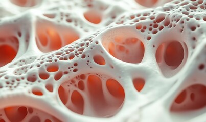Poster - Detailed close-up of porous biological structure showcasing intricate textures and patterns