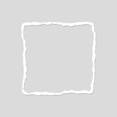 Poster - white torn paper frame on background, element vector