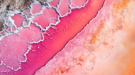 Poster - Colorful abstract patterns, vibrant pink and orange hues blending together, perfect for creative projects or backgrounds.
