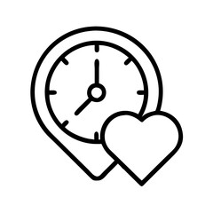 Wall Mural - volunteer hours icon, volunteer hours line art - simple line art of volunteer hours, perfect for volunteer hours logos and icons